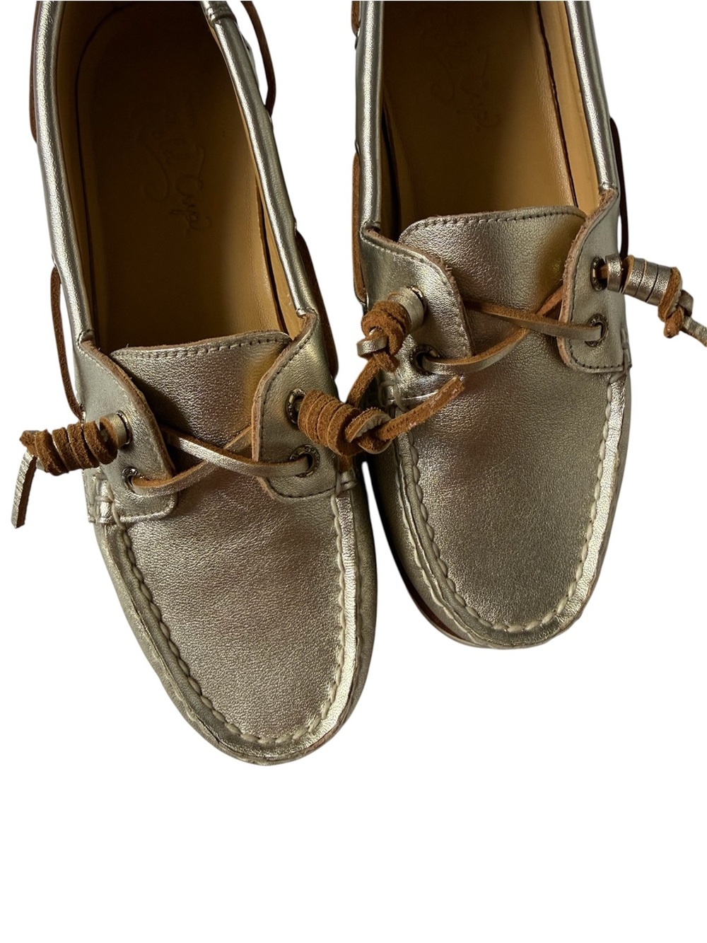 Sperry Gold Cup Boat Shoes Metallic Gold Leather Women’s 6
